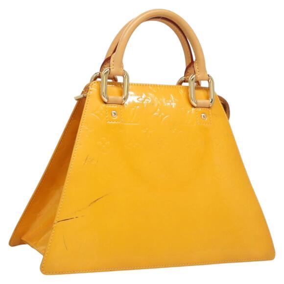 LOUIS VUITTON Monogram Vernis Forsyth Hand Bag Jaune M91112 - Picture 1 of 16